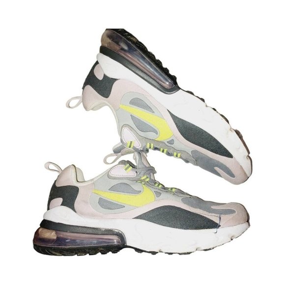 Nike Air Max 270 React (GS) Big Kids' Shoes Particle Grey-Iced Lilac-Lemon Venom - Picture 5 of 8